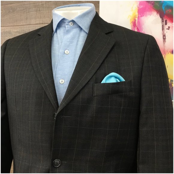 Jack Victor Mens Blazer Sport Coat 3 Button‎ Casual Jacket Size 42R Wool Suits - Picture 2 of 13